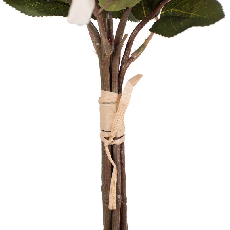 13" Artificial Rose and Hydrangea Bouquet, Cream/Pink