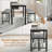 3-Piece Dining Table Set with 2 Benches – Compact Kitchen Table with Space-Saving Slide-Under Seating, Gray Engineered Wood Top & Steel Frame, Ideal for Apartments & Small Spaces-7209386