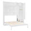 Grand lit escamotable mural avec armoires de rangement, tablettes et garde-robe - Lit pliant peu encombrant, blanc-602931598