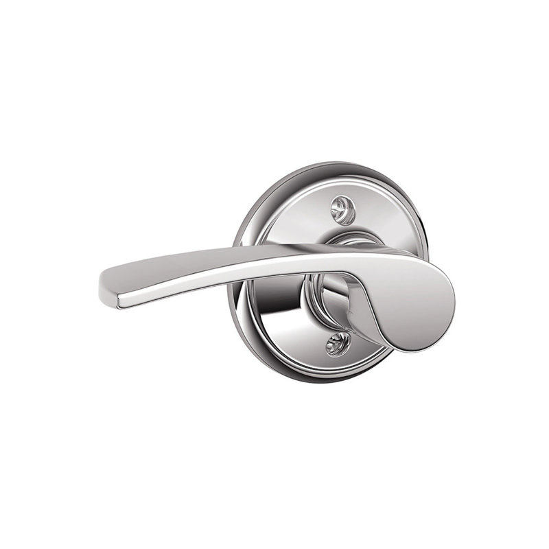 Merano Lever Non-Turning Lock, Left Hand, Bright Chrome