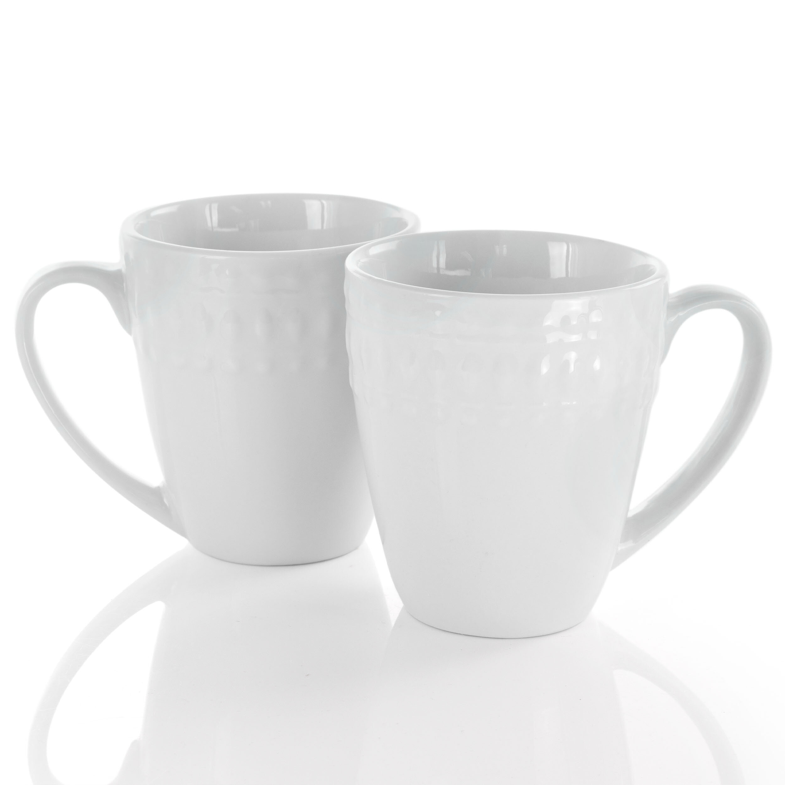 Panbado 12.5 oz. White 6-Piece 5 in. Porcelain Mug Set Coffee Mug