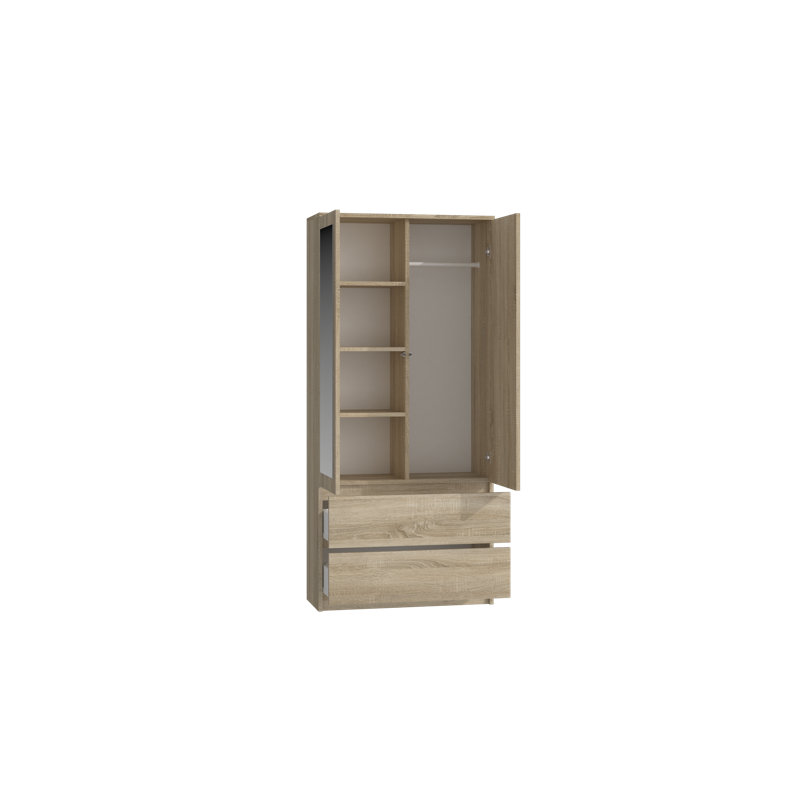 Sherian 2 Door Manufactured Wood Wardrobe, Laminate