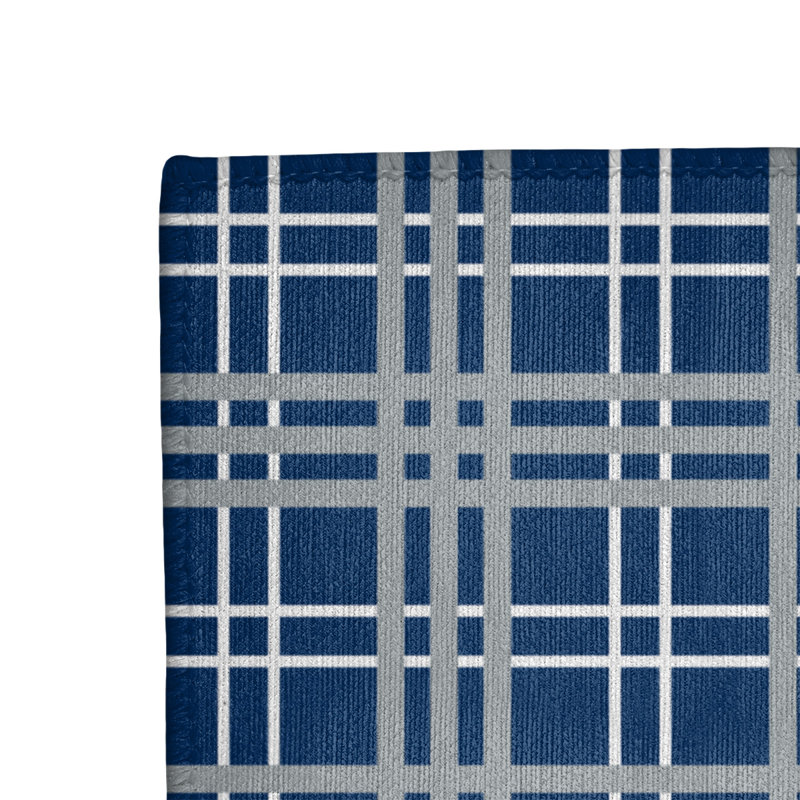 Tapis à carreaux bleu, Rectangle 8 pi x 10 pi