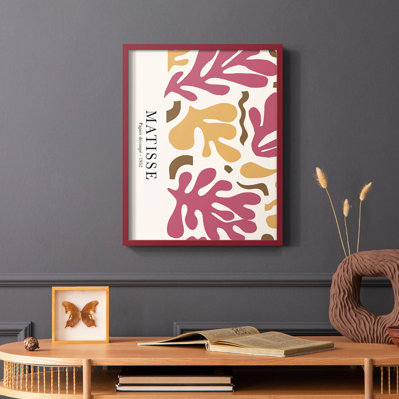 Matisse CCXLVII Framed Print - Solid Wood, Red, 10" H x 8" W