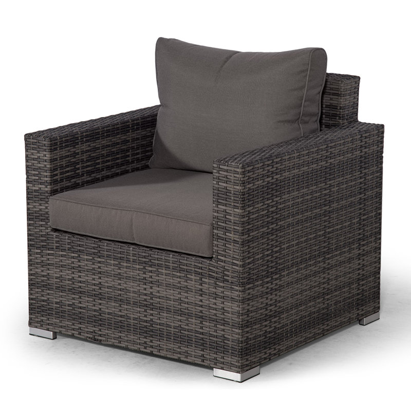 Villalba Wicker Outdoor Lounge Chair, Grey