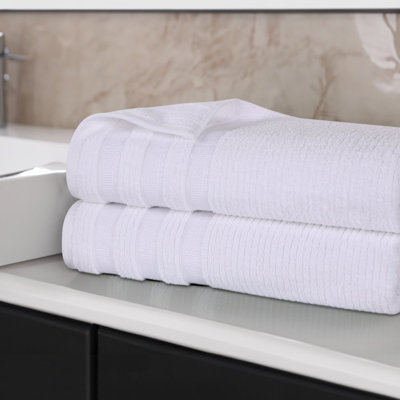 100% Zero Twist Cotton Ribbed Oversized Plush Bath Sheets
