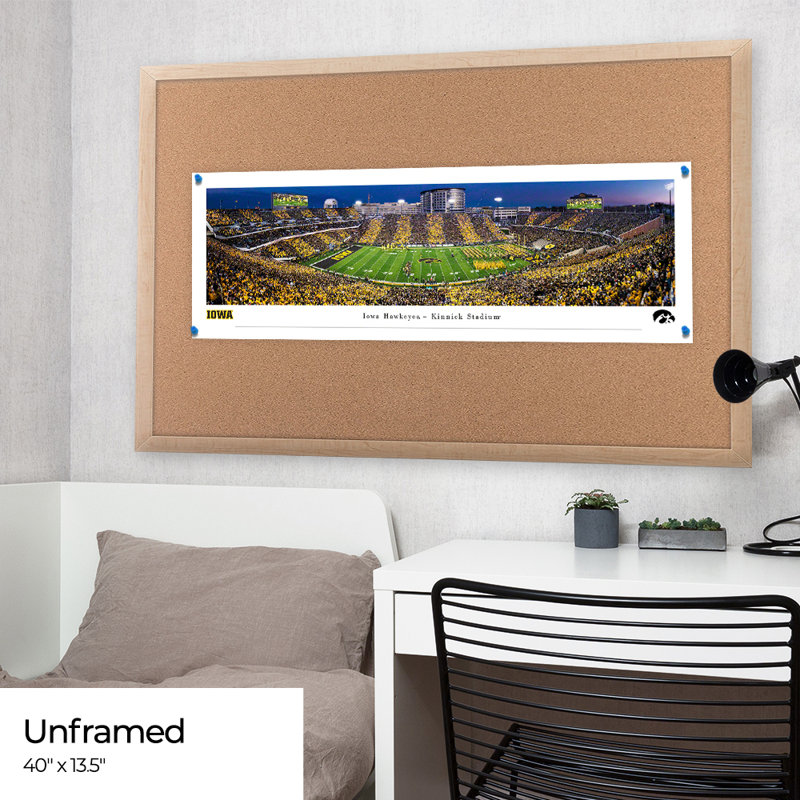 Impression panoramique de l'Iowa Football, H 13,5 po x l 40 po x P 0,38 po, Sans cadre