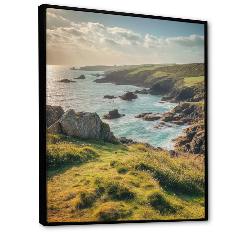«Rocky Beachside II», reproduction sur toile, Cadre flottant noir, 32" H x 16" W