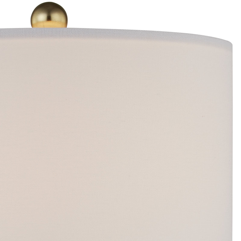 Lampe de table moderne en laiton poli 28 "avec port USB et abat-jour empire Augrave, Doré