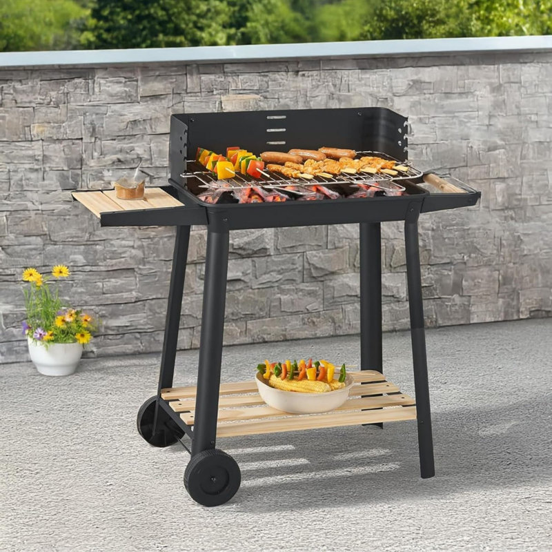 Charcoal BBQ Grill with Wheels