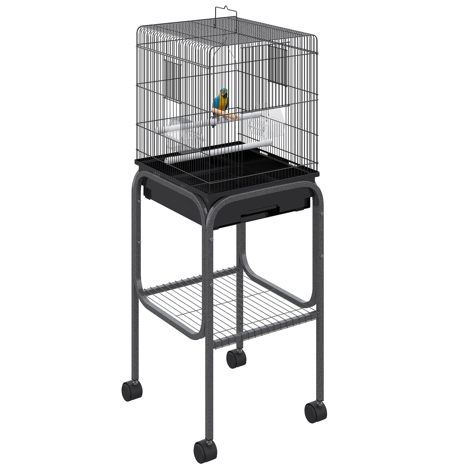 Tucker Murphy Pet™ Pawhut 45-inch Metal Indoor Bird Cage, Parrot Cage ... - Euro Mini Parrot Cage