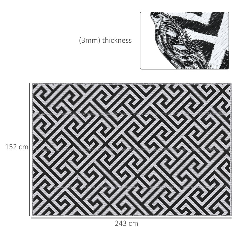 Geometric Machine Braided 152.00cm X 152.00cm Area Rug