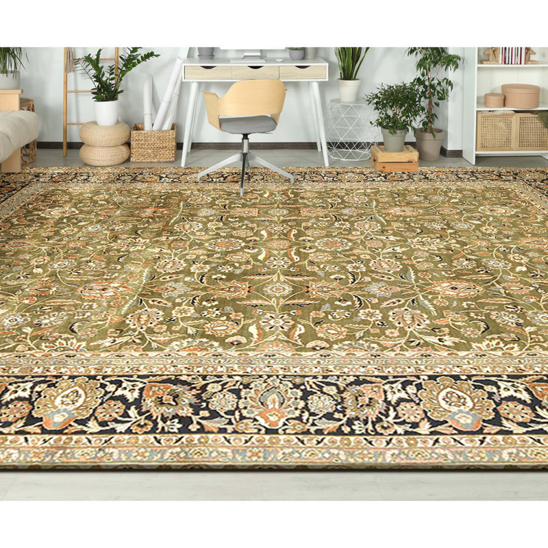Tapis rectangulaire en laine noué à la main