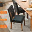 4 PCS Button Tufted Parsons Dining Side Chairs with Linen Upholstered, Thick Padded Seat & Rubberwood Legs for Dining Room Kitchen Living Room Office, Blue-1458116983-1458116976-1458116980