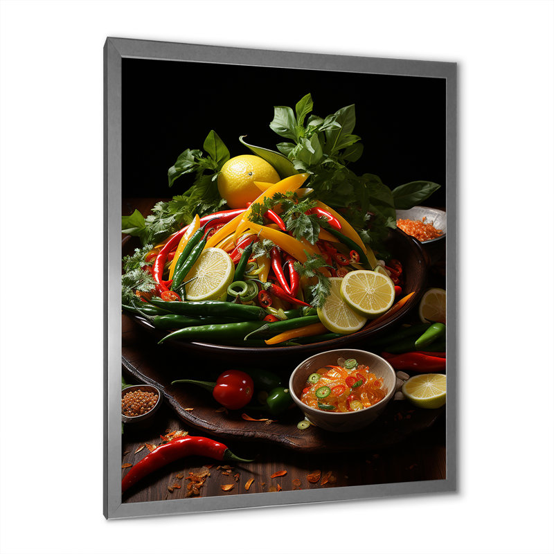 Elstree Cuisine thaïlandaise délices I - reproduction sur toile, H 40 po x l 30 po x P 1,5 po, Cadre photo argenté