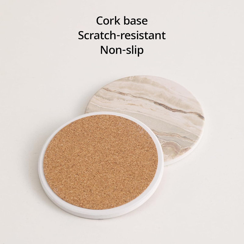 Coasters with Holder Cork Base for Cups