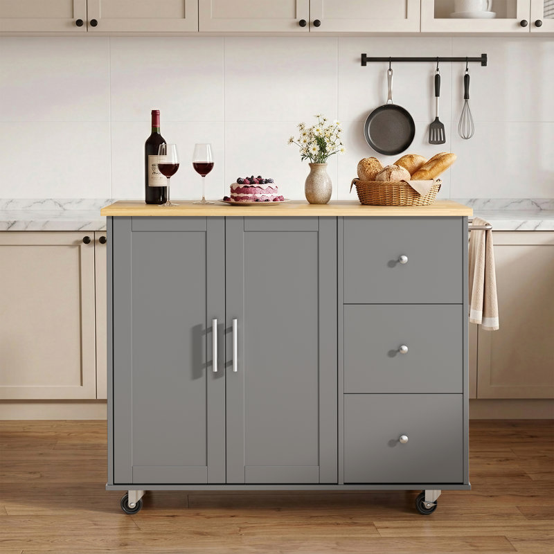 Chariot pour îlot de cuisine l 39,7 po Arnola, Gris