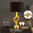 23"  Modern Double Head Gold Table Lamp with USB Charging Ports Dual-Layer Marble Base (set of 2)