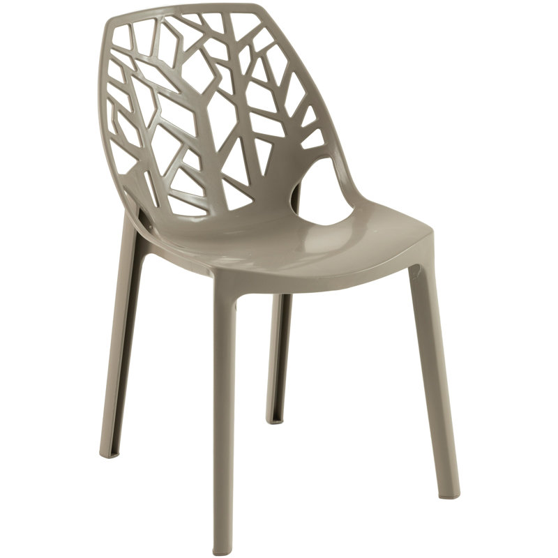 Edgington Lightweight Stacking Accent Dining Chair for Indoor & Outdoor, Solid Taupe, Single