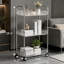 Chariot utilitaire roulant en plastique transparent à 3 niveaux avec roues | Chariot de rangement multifonctionnel