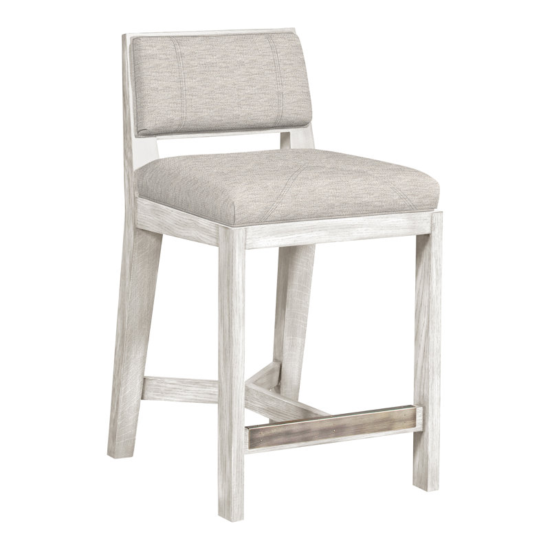 Thom Filicia Solid Wood 26.5" Counter Stool, Casa Blanca, Impala Linen