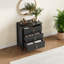 Commode cannelée pour chambre à coucher, commode à 3 tiroirs de 27,5 po de largeur pour chambre à coucher, commode moderne-86688073