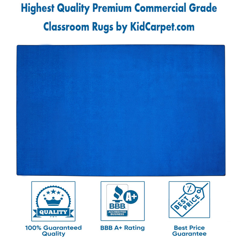 KidCarpet.com Solid Color Blue Blend Classroom Rug, 7'6"x12' Rectangle, Retangle 7'6" x 12'