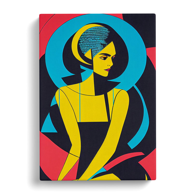 XV1022-5049X Vivid Abstract Woman - Print, Wrapped Canvas, 50cm H x 35cm W, No Matte
