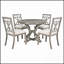 Ensemble de table de salle à manger 5 pièces avec table ronde extensible et 4 chaises rembourrées pour des espaces de salle à manger et de vie élégants-122569138-122569139