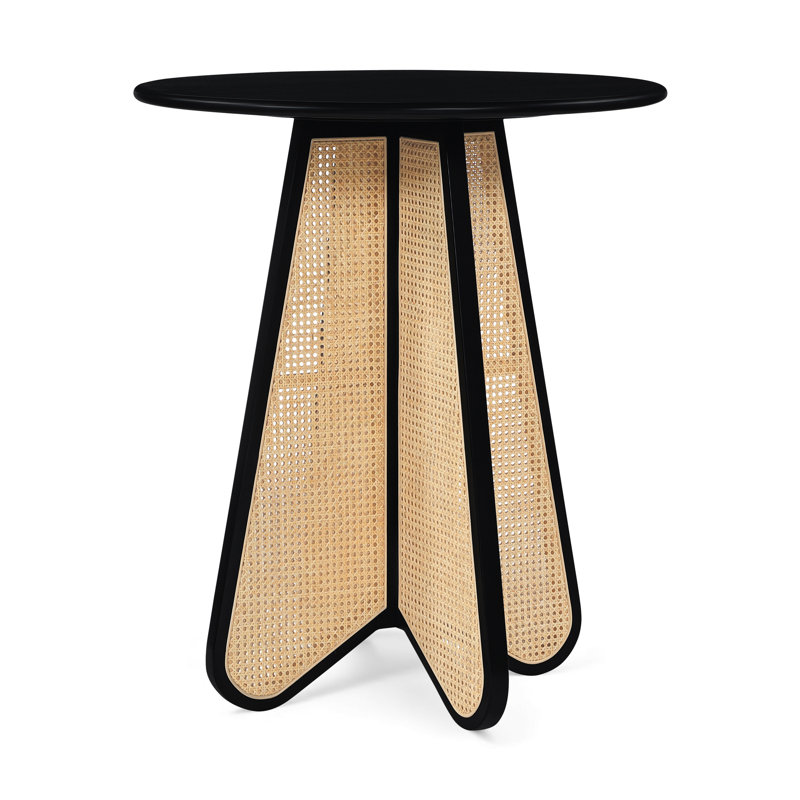 Table de bar Butterfly, H 42 po x L 36,25 po x l 36,25 po, Noir/naturel