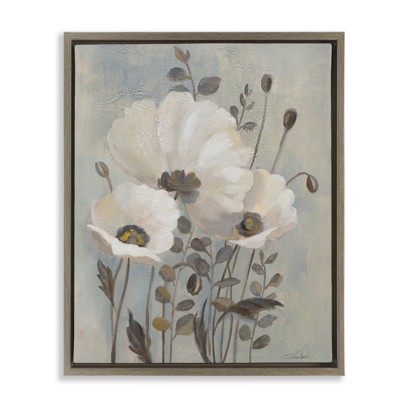 Art mural sur toile flottant avec coquelicots traditionnels traditionnels par Silvia Vassileva, H 21 po x l 17 po