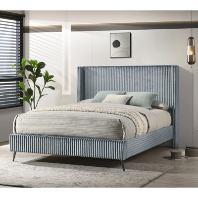 Wide Wale Corduroy Upholstery Panel Bed