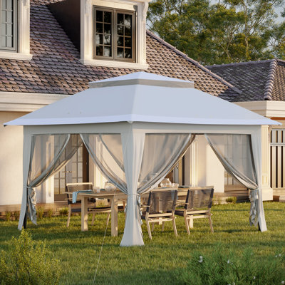 Aleston 143.3" W x 143.3" D Steel Patio Gazebo