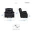 Fauteuil inclinable et oscillant en cuir 39,5 po Mervela avec revêtement en cuir fleur, confort à ressorts ensachés et mouvement doux-187780894