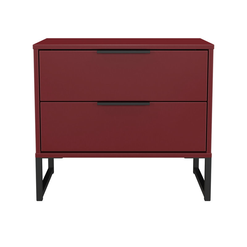 Bisceglia End Table, Red/Black