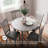 Extendable Round Solid Wood Base Dining Table-112384466-112384467