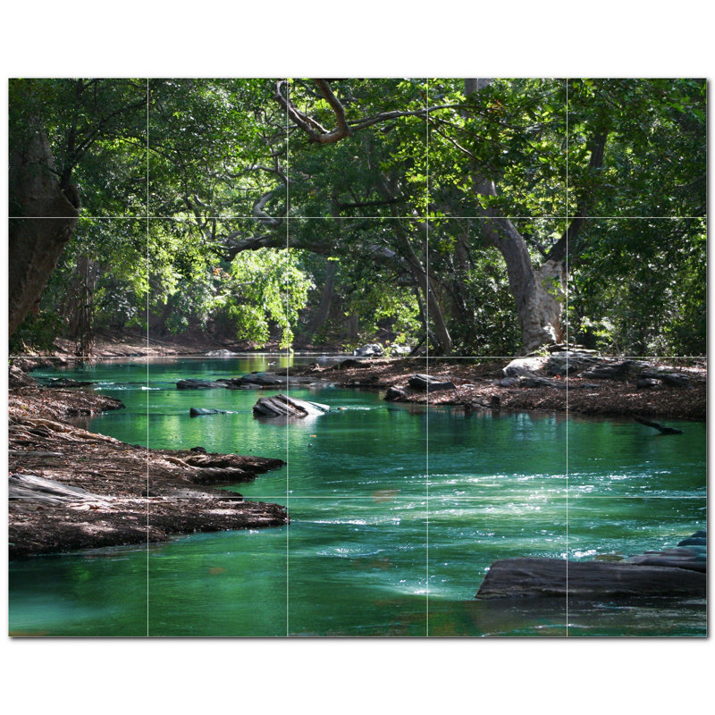 Panneau mural décoratif en céramique 6 po x 6 po River Photo