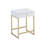 Coleen White & Brass Finish Accent Table