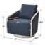 Ensemble de 2 chaises demi-tonneau pivotantes de 30 po en polyester avec base en bois-702729490