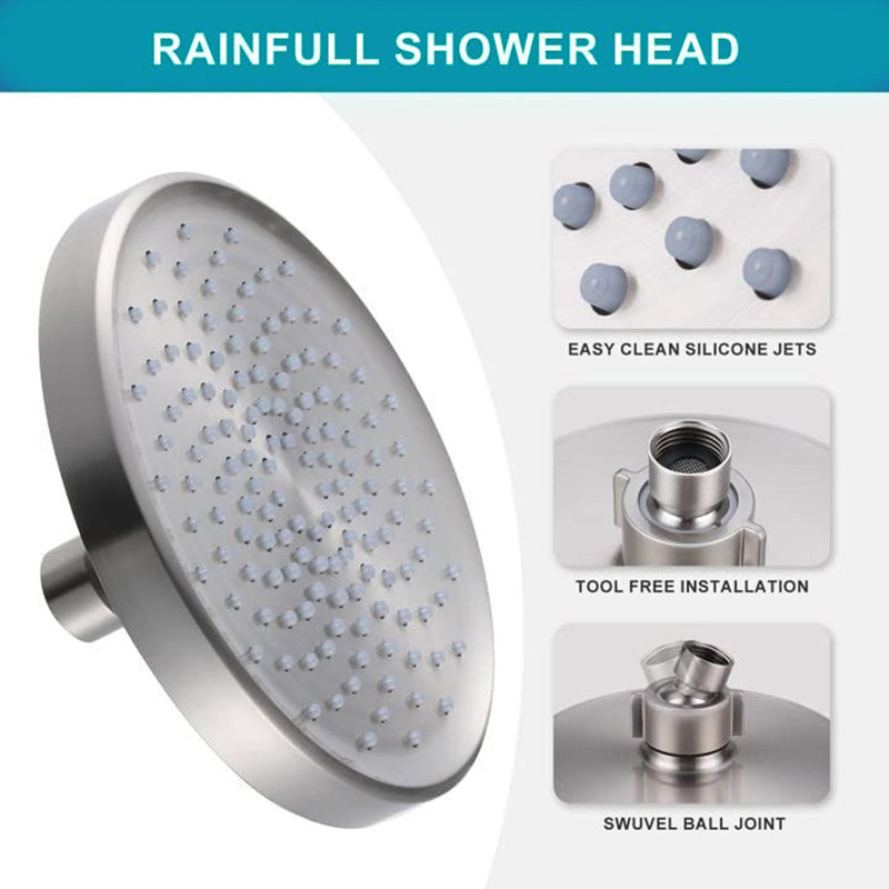 Flood Adjustable Shower Head 1.8 GPM GPM, Brushed Nickel