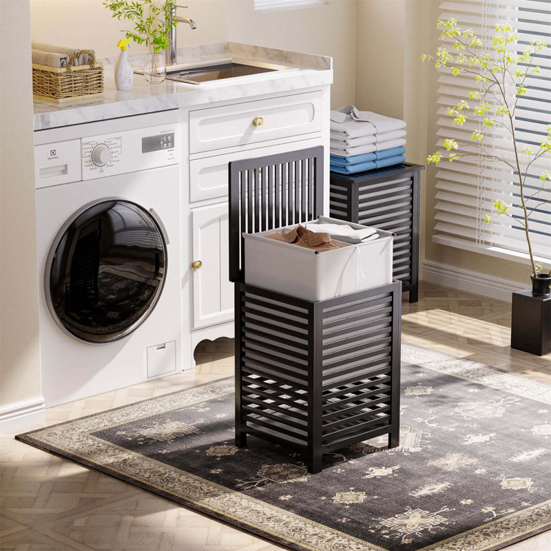 Bhargava Laundry Hamper with Handles, Black