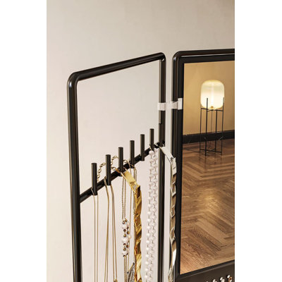 3-Tier Foldable Jewelry Organizer with Mirror