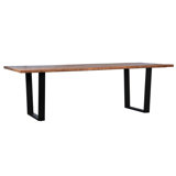 Castro 96" Rectangular Acacia Wood Dining Table, Medium Brown