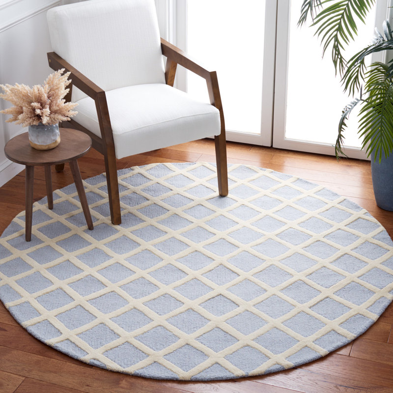 Tapis en laine touffeté à la main Sanyla, Rond 6 pi