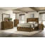 Mobilier de chambre à coucher style transitionnel 1 pièce avec 5 tiroirs en queue d'aronde et boutons en métal finition noyer