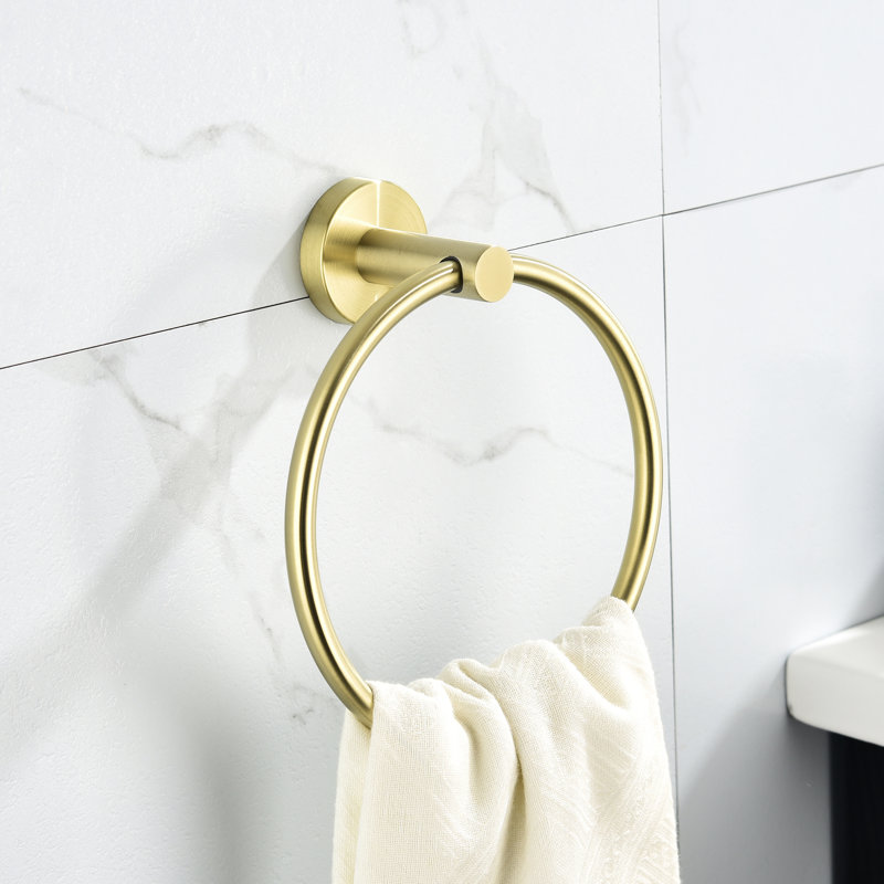 Bathroom Towel Rack  5 Pieces  - Brushed Gold Aluminium Strong And For Bath, Bed, Laundry, Kitchen Simple Install Procedure 5 Piece Material , Rust- Bedroom, Easy To Up