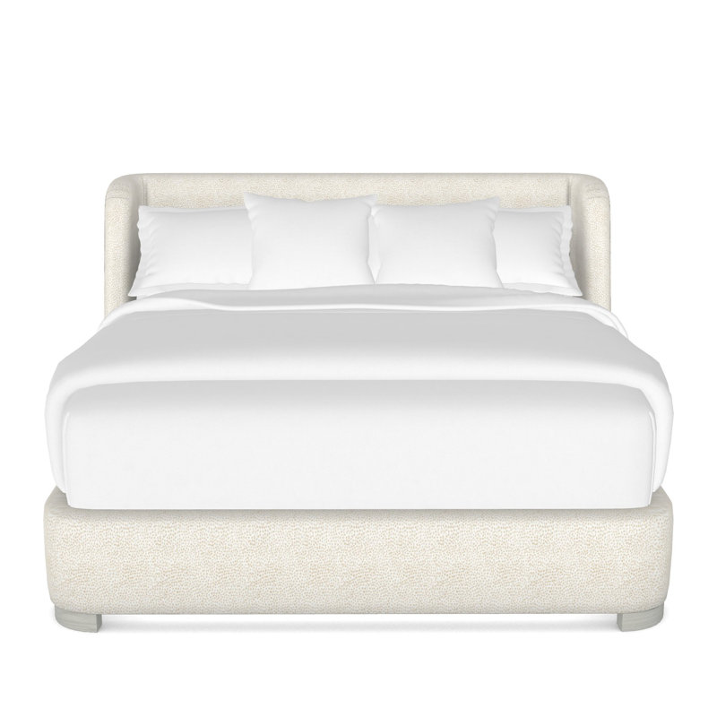Tansy Upholstered Wingback Bed, Worthy Snow, Casa Blanca, King