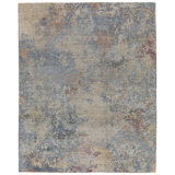Foundry Abstract Area Rug in Blue/Gray/Taupe