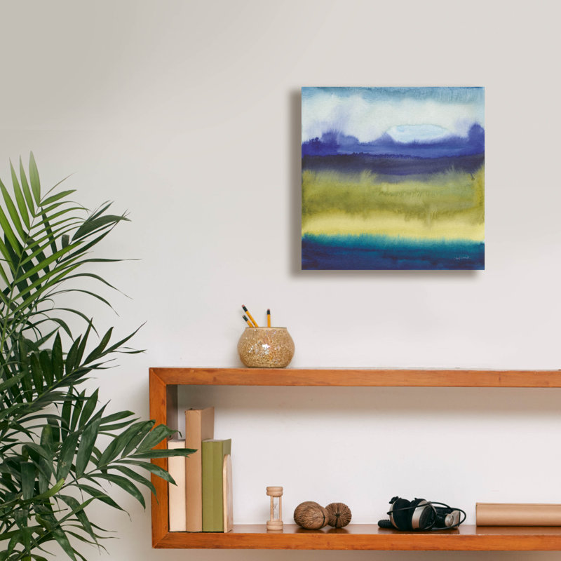  «Abstract Landscape 2» par Cheryl Warrick, art mural sur toile, 12 po x 12 po