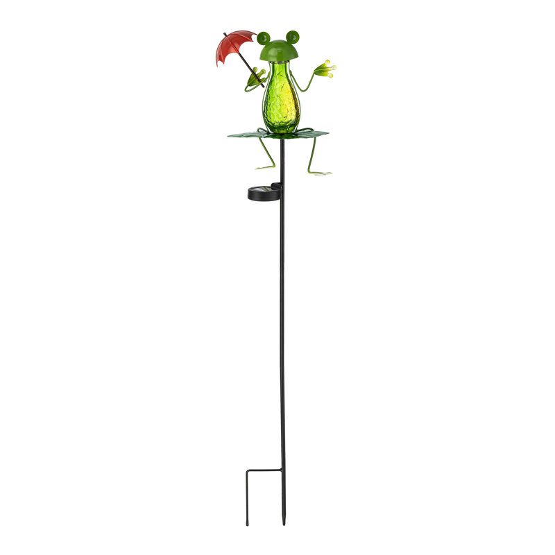 39"H Solar Powered Frog Garden Stake